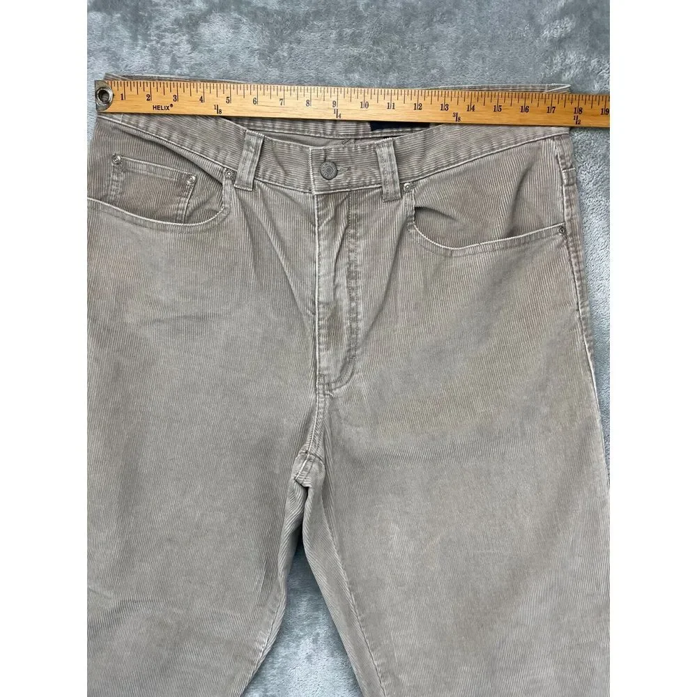 Eddie Bauer‎ Men's Corduroy Jeans 36x32 (Real 36x29) Grayish Tan Tapered